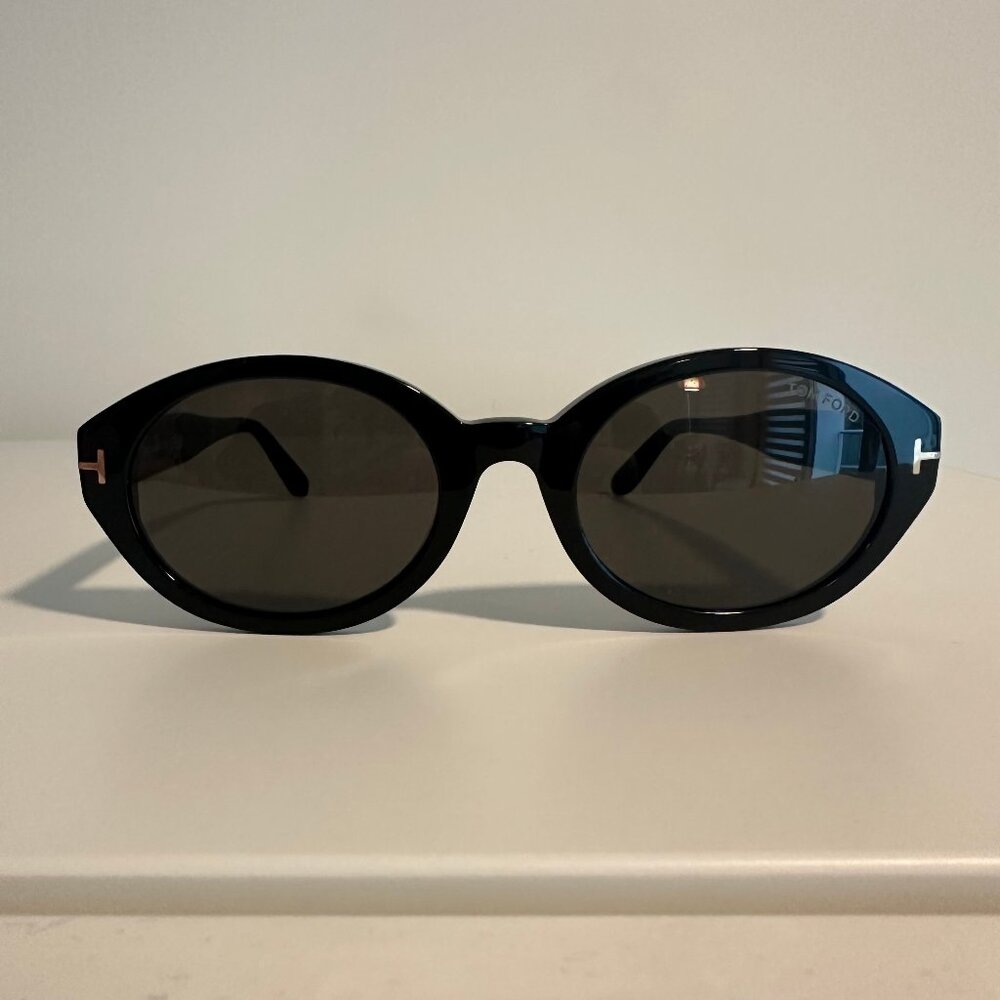 TOM FORD Genevieve sunglasses oval 90s black Caroline Bessette MINT Italy